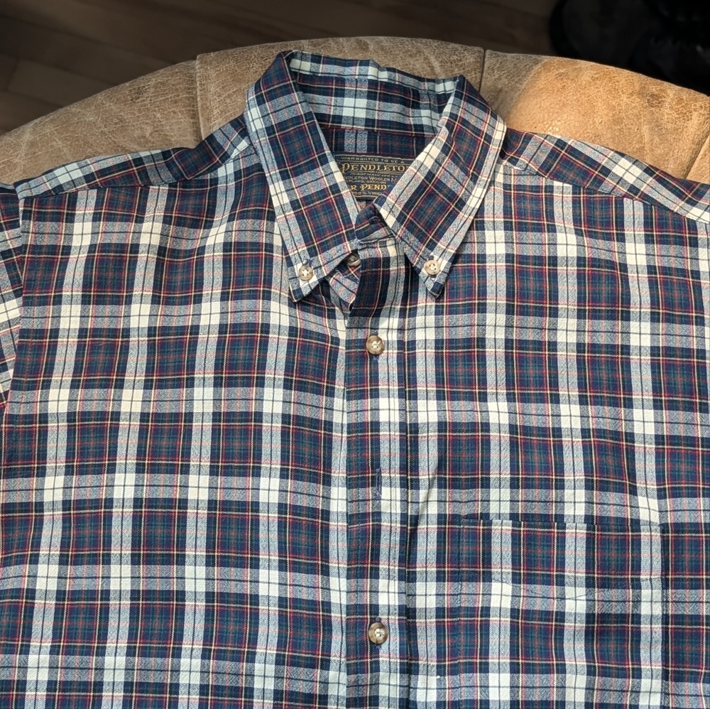 Pendleton Men's Large Wool Button Down Flannel Lo… - image 6